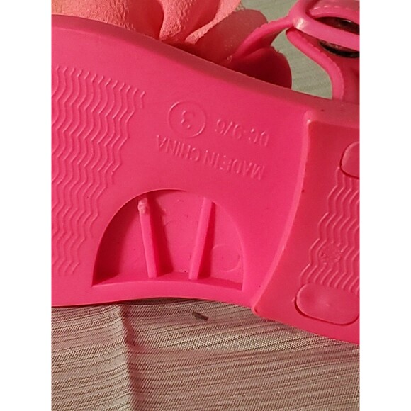 Baby Girl Hot Pink Jelly Sandals W/Flower (Size 3) Spring/Summer/Easter/Beach - Picture 14 of 16